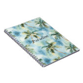 Blue Skies Tropical Island Palm Trees   ノートブック (右側)