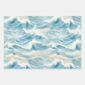 Blue Skies Tropical Island Palm Trees Birthday ラッピングペーパーシート (正面3)