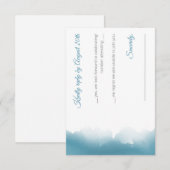 Blue Skies Watercolor Response Card 出欠カード (正面/裏面)