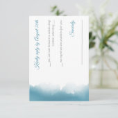 Blue Skies Watercolor Response Card 出欠カード (スタンド正面)