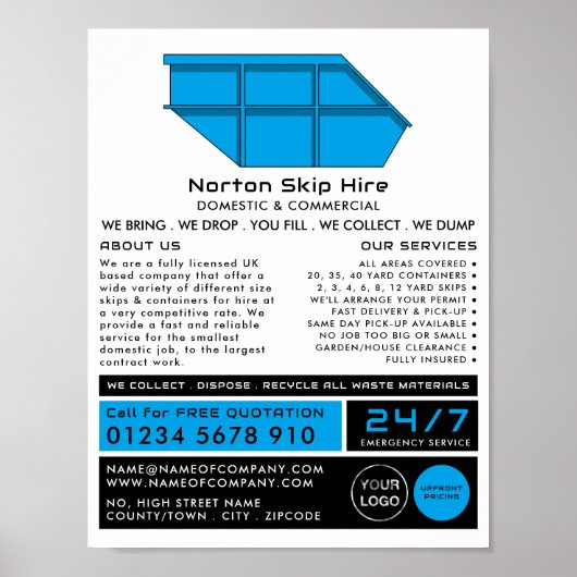 Blue Skip、Skip/Dumpster Company 広告's ポスター (正面)