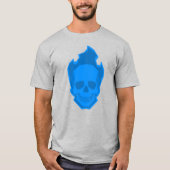 Blue Skull Graphic T-Shirt – Cool Minimal Skull De Tシャツ (正面)
