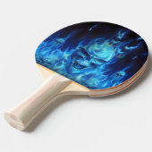 blue skull head in  blue flames ping pong paddle 卓球ラケット (正面アングル)