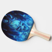 blue skull head in  blue flames ping pong paddle 卓球ラケット (横)