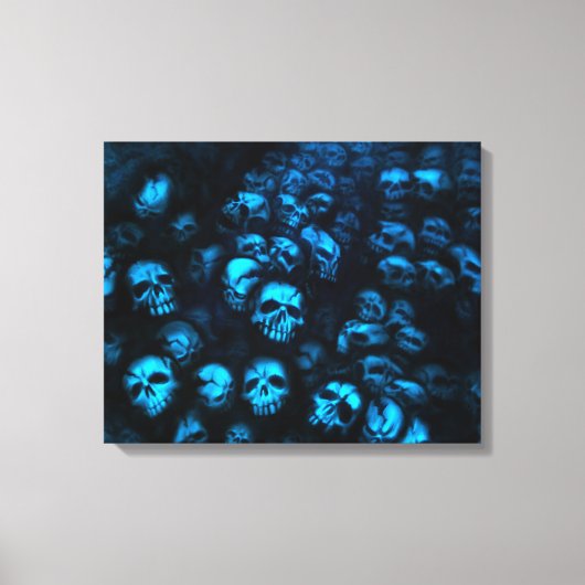 Blue Skulls Leinwand キャンバスプリント (正面)