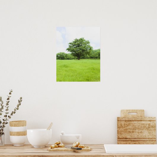 Blue sky and field of grass ポスター (キッチン)