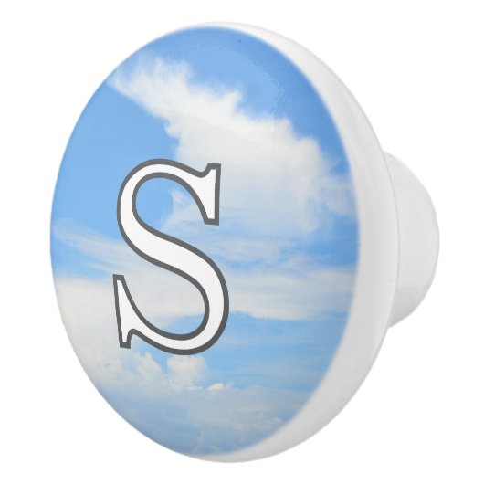 Blue Sky and White Cloud Monogram セラミックノブ (右)