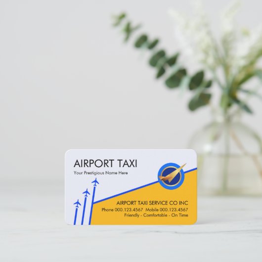 Blue Sky Arrows Yellow Airport Plane Runway 名刺 (スタンド正面)