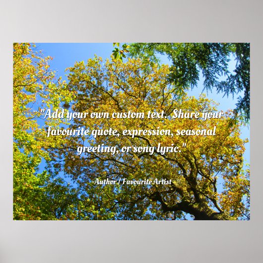 Blue Sky & Autumn Foliage - Personalised ポスター