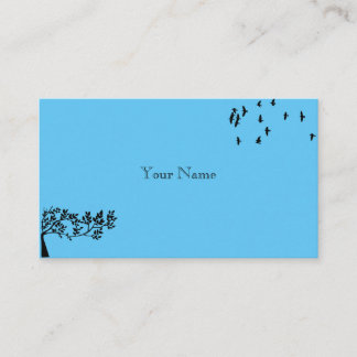 Blue Sky Birds Treesのシルエット葉自然 名刺