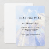 Blue Sky Church Watercolor Save The Date 招待状 (正面/裏面)