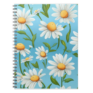 Blue Sky Daisy Spiral Notebook ノートブック