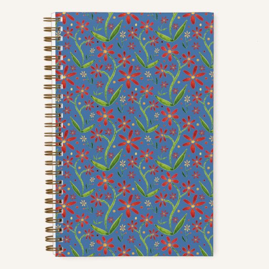 Blue Sky | Dancing Watercolor Daisies ノートブック (正面)