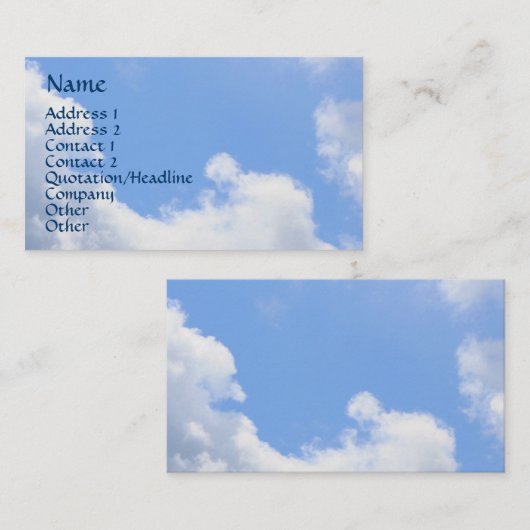 Blue Sky Floffy Clouds自然名刺 名刺 (正面/裏面)
