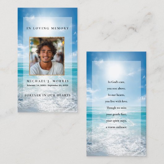 Blue Sky Funeral Prayer Card  名刺 (正面/裏面)