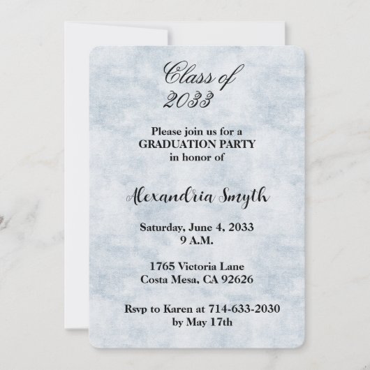 Blue Sky Graduation Invitation 招待状 (正面)