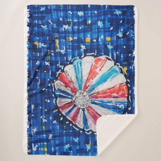 Blue Sky Hot Air Balloon シェルパブランケット (正面)