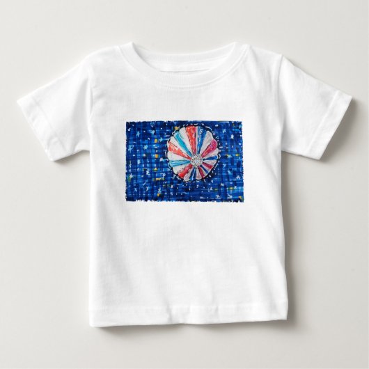 Blue Sky Hot Air Balloon ベビーTシャツ (正面)