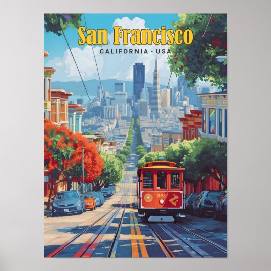 Blue Sky in San Francisco California USA ポスター (正面)