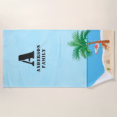 Blue Sky, Initials, Name and Beach Life ビーチタオル (正面)