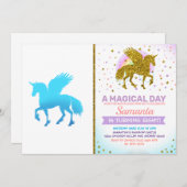 Blue Sky pegasus unicorn 招待状 (正面/裏面)