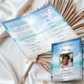 Blue Sky Photo Memorial Funeral Program  カード