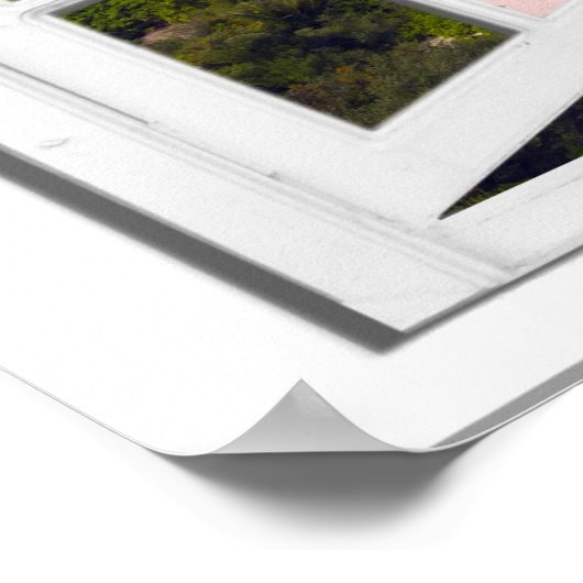 Blue Sky Tranquil Sea View Fake Window ポスター (角)