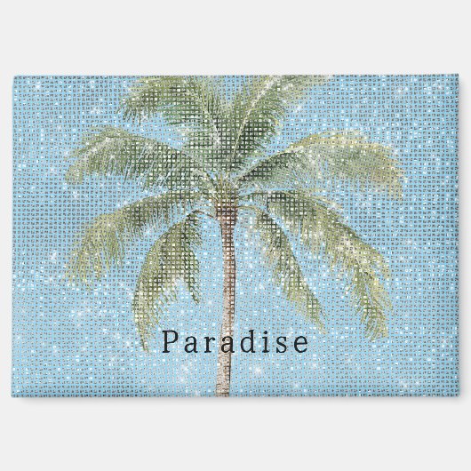 Blue Sky Tropical Palm Tree Sparkle  マグネット (正面)