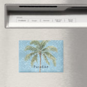 Blue Sky Tropical Palm Tree Sparkle  マグネット (インサイチュ (食洗機))
