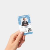 Blue Sky White Clouds Logo QR Code Church ID バッジ (手持ち)