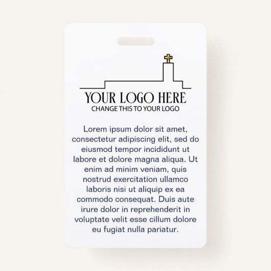 Blue Sky White Clouds Logo QR Code Church ID バッジ (裏面)