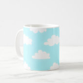 Blue Sky with Clouds Print Coffee Cup Mug コーヒーマグカップ (正面左)