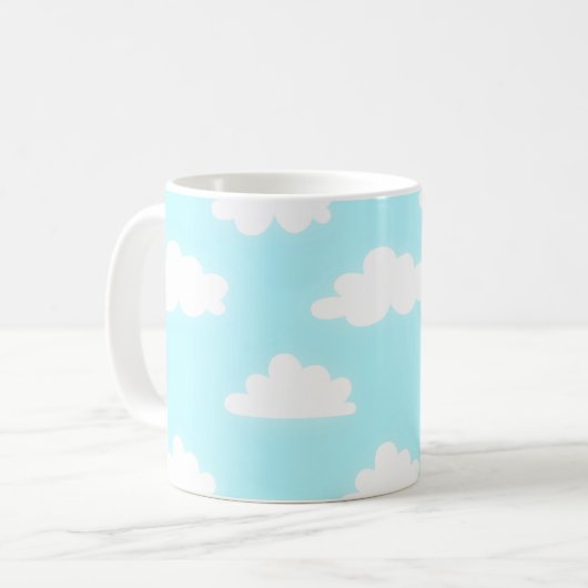Blue Sky with Clouds Print Coffee Cup Mug コーヒーマグカップ (正面左)