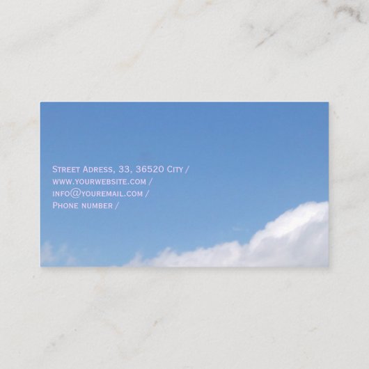 Blue sky with white clouds picture business card | 名刺 (裏面)