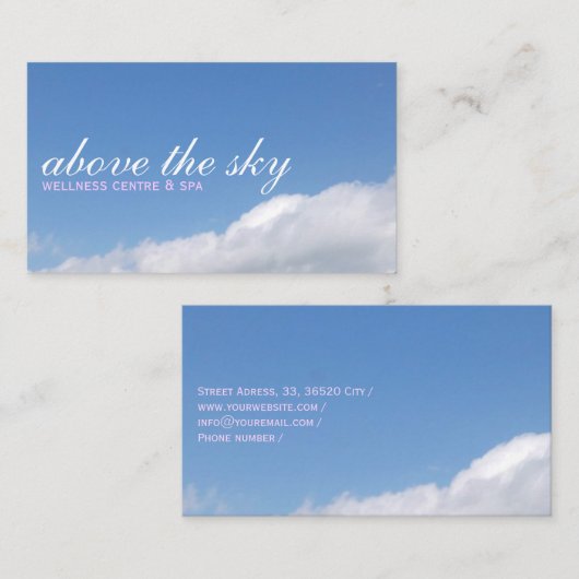 Blue sky with white clouds picture business card | 名刺 (正面/裏面)