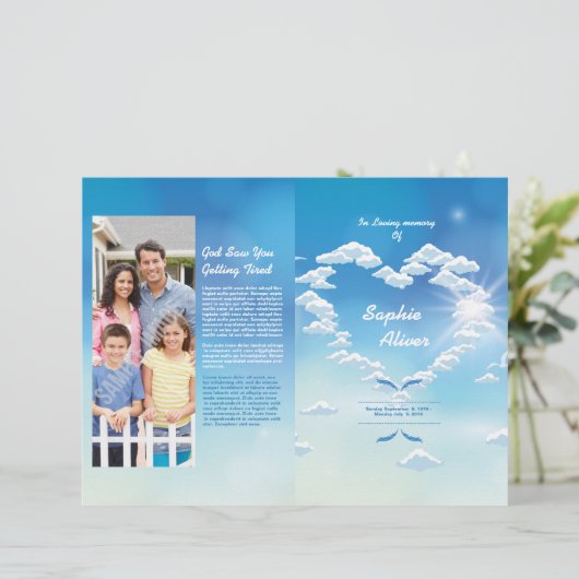 Blue Skyer Funeral Program Template (スタンド正面)