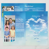 Blue Skyer Funeral Program Template (正面/裏面)