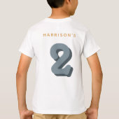 Blue Smile Two Cool Dude Boys 2nd Birthday Tシャツ (裏面)