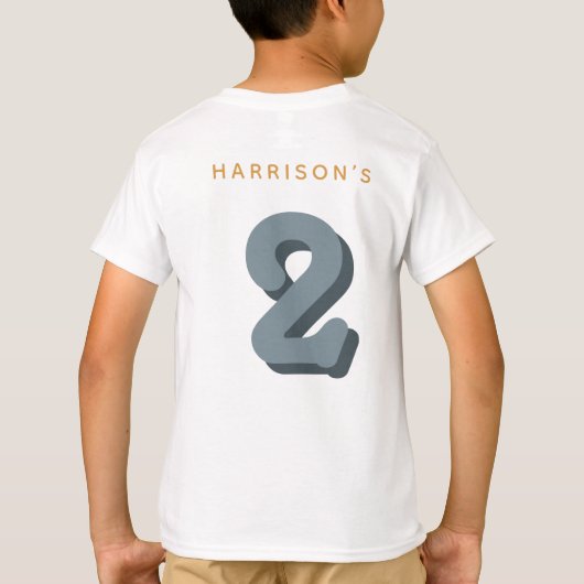 Blue Smile Two Cool Dude Boys 2nd Birthday Tシャツ (裏面)