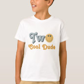 Blue Smile Two Cool Dude Boys 2nd Birthday Tシャツ (正面)