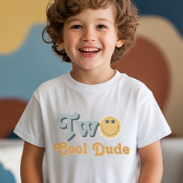 Blue Smile Two Cool Dude Boys 2nd Birthday Tシャツ