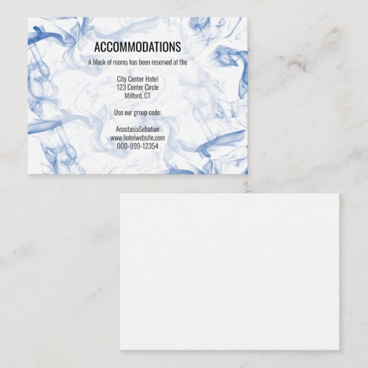 Blue Smokey Mist宿泊結婚カード エンクロージャーカード (正面/裏面)