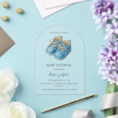 Blue Sneakers Minimalist Baby Shower  アクリル招待状 (インサイチュ (ウェディング))