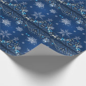 Blue Snowfall Christmas Wrap ラッピングペーパー (角)