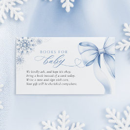 Blue Snowflake Baby Shower Books for Baby エンクロージャーカード