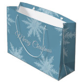 Blue Snowflake Christmas Gift Bag ラージペーパーバッグ (裏面アングル)