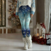 Blue Snowflake Christmas Leggings レギンス