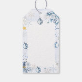 Blue Snowflake Flower Winter Baby Shower  ギフトタグ (裏面)
