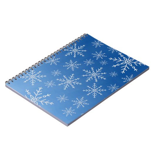 Blue Snowflake Notebook – Winter Aesthetic Journal ノートブック (左側)