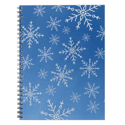 Blue Snowflake Notebook – Winter Aesthetic Journal ノートブック (正面)